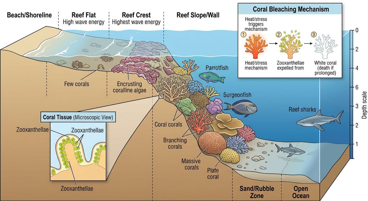 Study diagram for Coral Reef Ecology and Threats